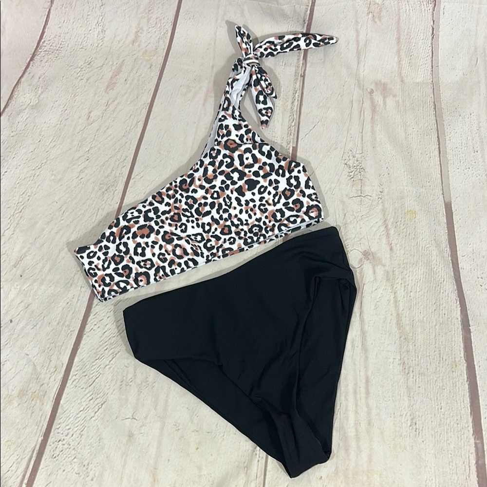 SHEIN Black Ribbed Bikini Size S